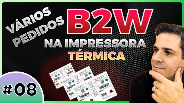 Vários pedidos B2W na impressora térmica