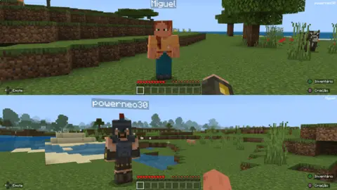 Como jogar Minecraft de Xbox 360 em tela dividida (split screen) 